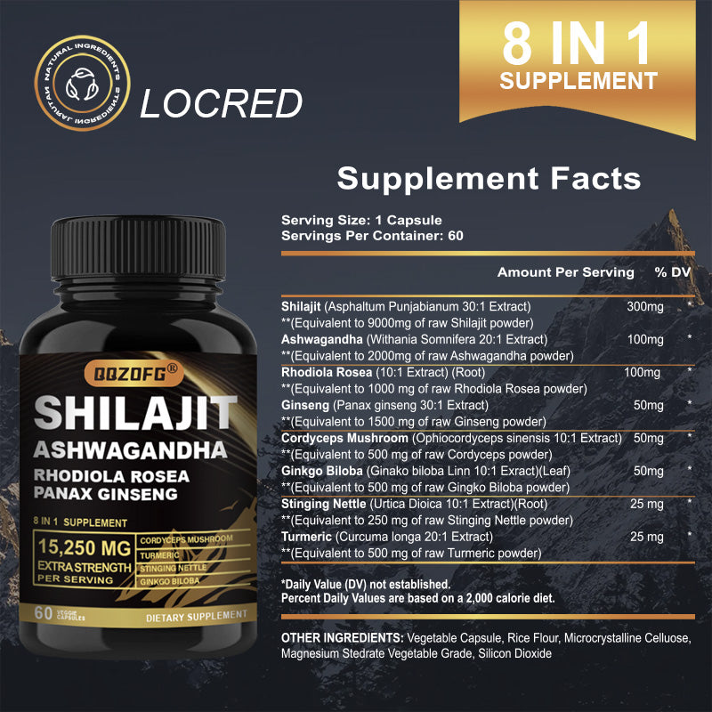 Himalayan Shilajit for Men – Premium 8-in-1 Natural Supplement