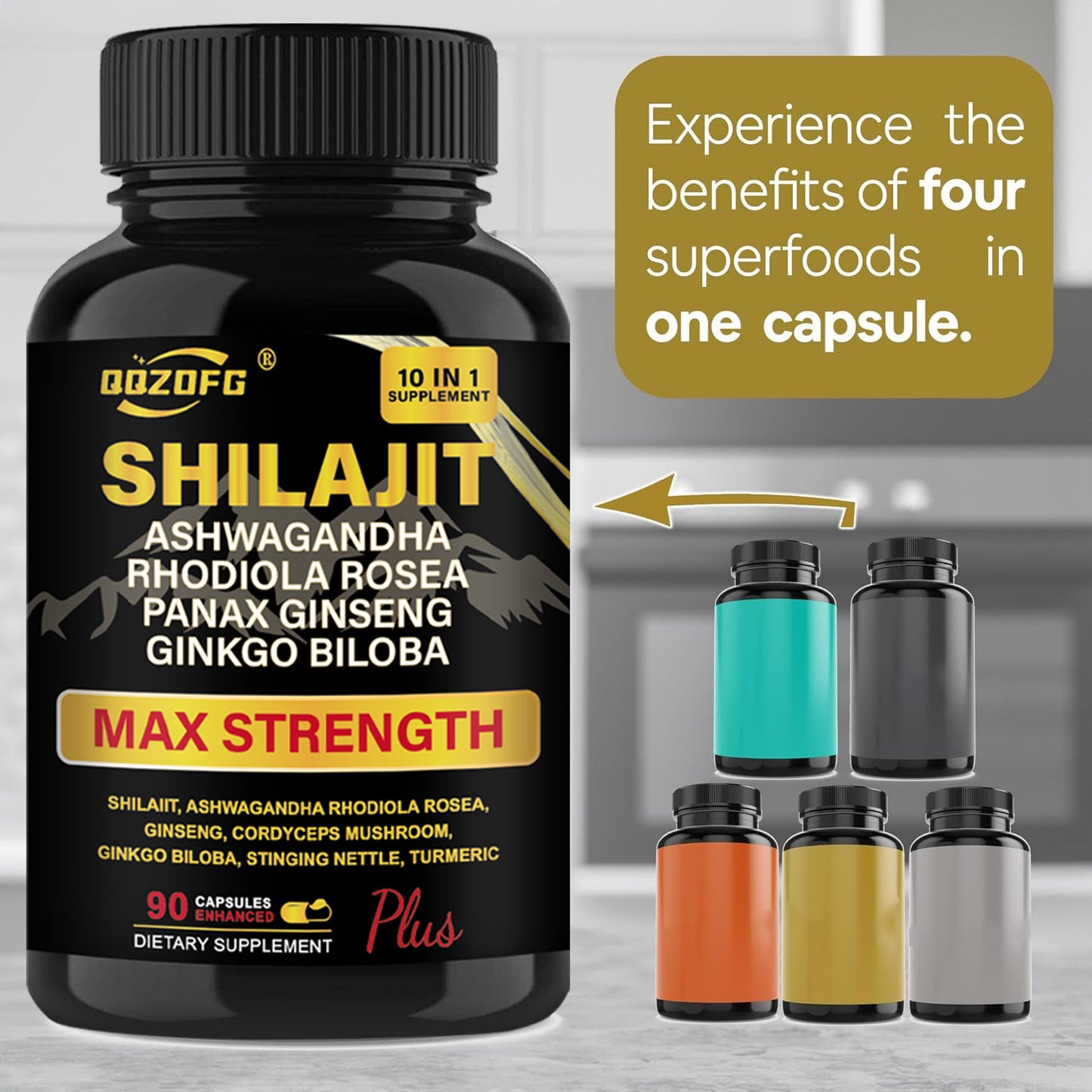 Shilajit Premium 10-in-1 Herbal Supplement - Max Strength Formula