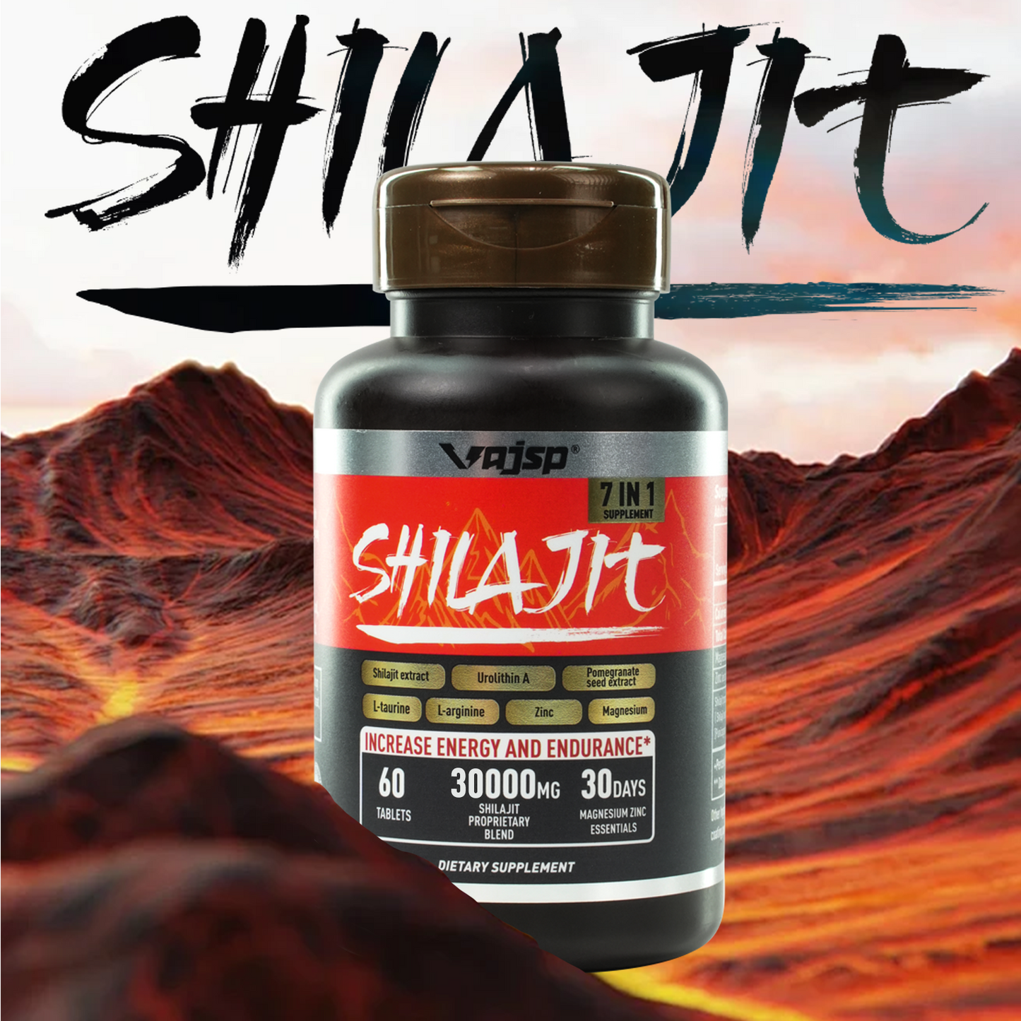 Vajsp Shilajit 7-in-1 Energy and Endurance Supplement