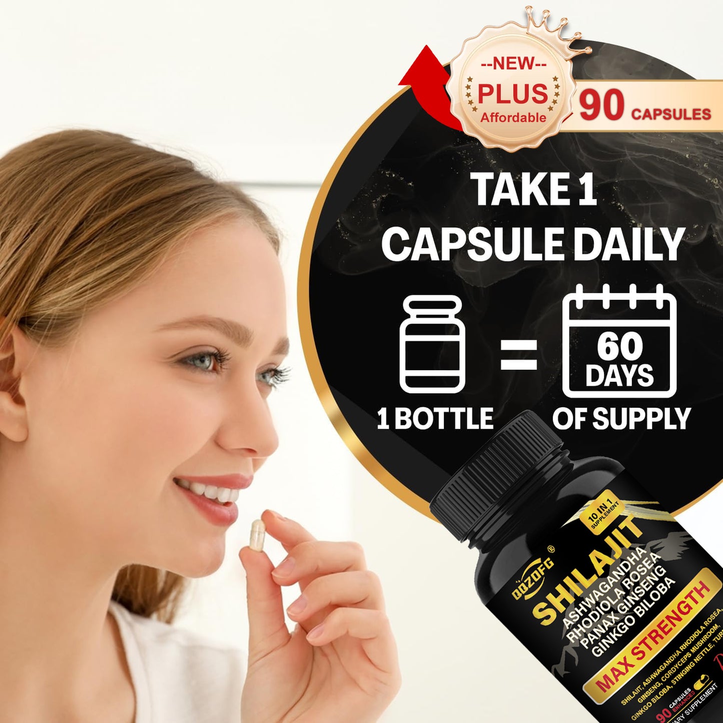 Shilajit Premium 10-in-1 Herbal Supplement - Max Strength Formula