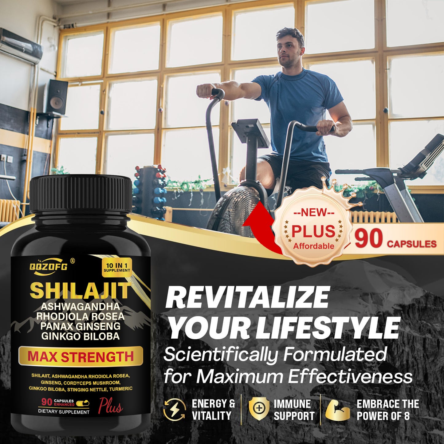 Shilajit Premium 10-in-1 Herbal Supplement - Max Strength Formula