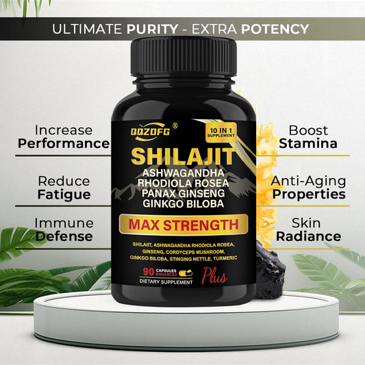 Shilajit Premium 10-in-1 Herbal Supplement - Max Strength Formula